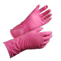 Household glove, Shield GR01 Latex, Pink, Size 9 / L