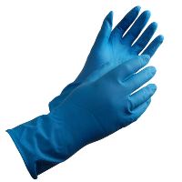 Household glove, Shield GR01 Latex, Blue, Size 7 / S