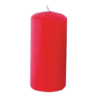 Pillar candle, red, 6 x12 cm, 40 hours
