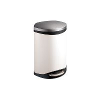 WeCare® Pedal bin, soft close, off-white/steel, 6 L
