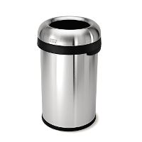 Garbage can, stainles steel, round, 80 L