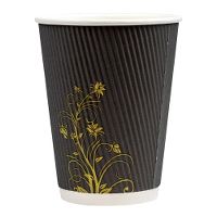 Gastrolux® coffee cup, Ripple Wall, grey w/dekor, 30 cl