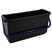 Dan-Mop® Bucket, dark grey w/blue handle, 15 L