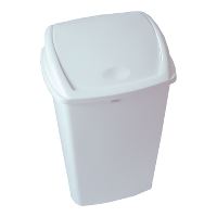Garbage can with swing lid, 10 L, white