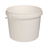 White Plasticbucket, 10 L w/lid