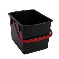 Dan-Mop® Bucket, dark grey w/red handle, 10 L