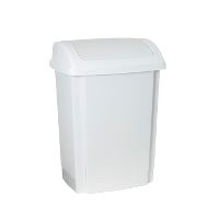 Garbage can with swing lid, 25 L, white