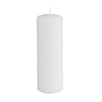 Pillar candle, white, 6 x 18 cm, 60 hours