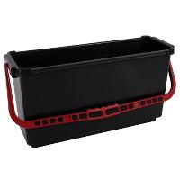 Dan-Mop® Bucket, dark grey w/red handle, 15 L
