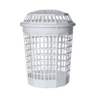 Laundry basket, round, 60 L, white, Ø44x60cm
