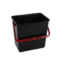 Dan-Mop® Bucket, dark grey w/red handle, 6 L