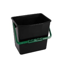 Dan-Mop® Bucket, dark grey w/green handle, 6 L