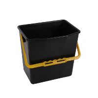 Dan-Mop® Bucket, dark grey w/yellow handle, 6 L
