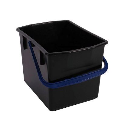 Dan-Mop® Bucket, dark grey w/blue handle, 10 L