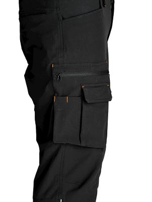 Worksafe Mens Servicepants 4 waystretch, black, D120