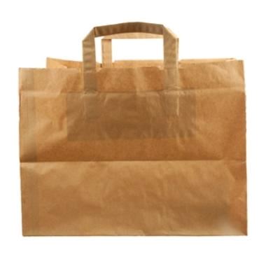 Bag paper w/hank, 21 L, brown,320x220x260mm