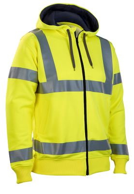 Worksafe hoodie w/zip XL, hi-vis yellow