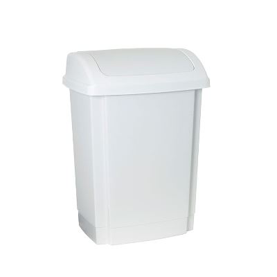 Garbage can with swing lid, 25 L, white