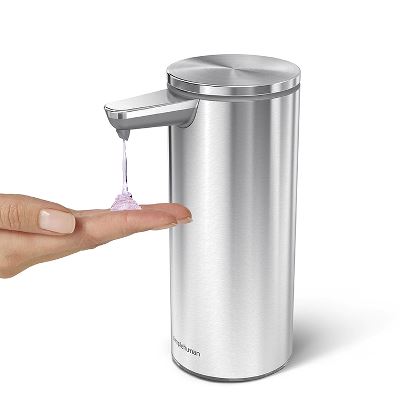 Soap dispenser with sensor, rechargeable, stainless brushed steel, 266 ml 