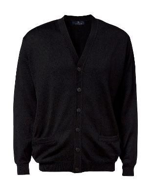 Stadsing´s Mens cardigan wool / acrylic, black, 4XL