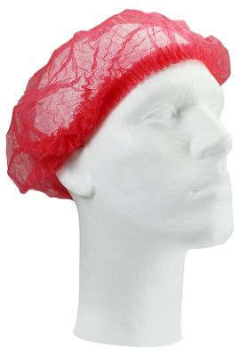 Bouffant cap, non woven, one size, red