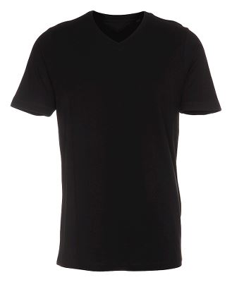 Worksafe Women V-neck T-Shirt, short sleeves, black, L